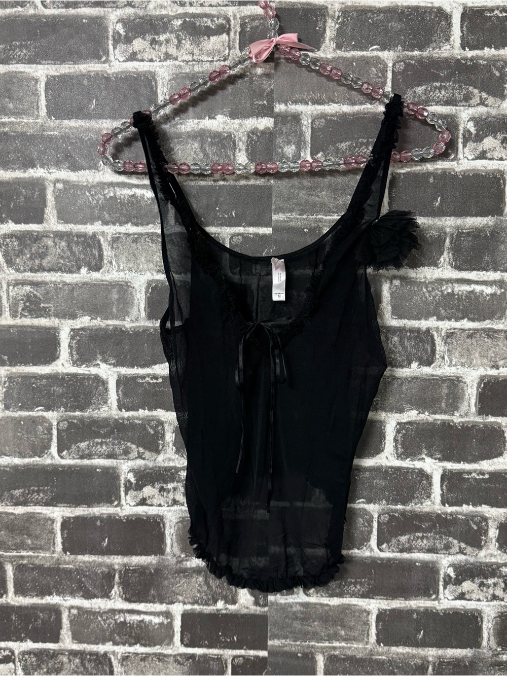 Victoria’s Secret lingerie black sheer slip top
